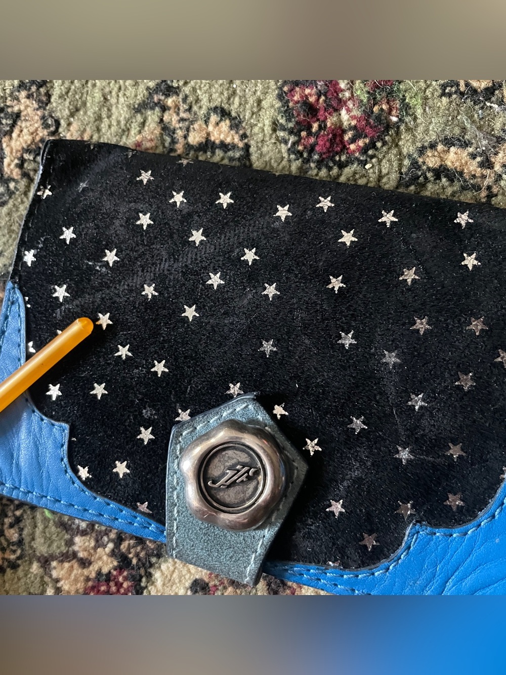 John Fluevog Blue and Silver Star Wallet and Bag Set - Picture 8 of 16